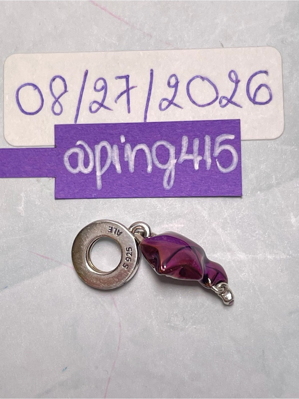 Pandora Stella Della Fortuna Purple Star dangle - Picture 8 of 10